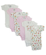 Girl 100% Cotton Preemie Girls Printed Short Sleeve 6 Pack Preemie - £23.14 GBP