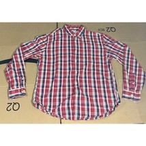 Sunwashed Oxford Red Flannel Shirt, Large Flannel Top, Casual Shirt, Com... - $9.90