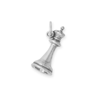 Queen Chess Game Piece 3D Charm 925 Sterling Silver For Bracelet Or Necklace - £55.32 GBP
