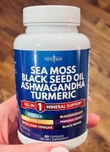 Sea Moss, Black Seed Oil, Ashwagandha, Turmeric, and Bladderwrack By New Age 60 - £21.22 GBP