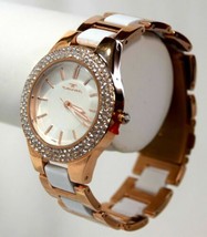 NEW Tavan 1432 Womens Alvilda Crystal Bezel Guilloche Dial White/Rose Gold Watch - £29.24 GBP