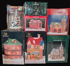 Holiday Expression - Dickens Collectibles - Porcelain Lighted House Lot ... - £78.26 GBP
