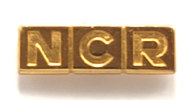 NCR Gold Tone National Cash Register Block Letter Logo Pin Tie Tack Adve... - $237.43 MXN