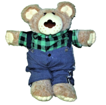 Vintage FURSKINS 1984 Teddy BEAR Cabbage Patch Plush 22&quot; Stuffed Animal Jeans ++ - £17.63 GBP
