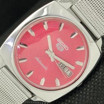 Vintage Seiko 5 Automatic 7006A Japan Mens DAY/DATE Red Watch 621e-a415929 - £34.32 GBP
