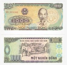 1988 Vietnam 1000 Dong Banknote UNC P106a1 Number - $2.95 CAD