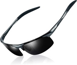 Men Polarized Sports Sunglasses Metal Frame for Cycling Golf Running Fashion - £14.55 GBP