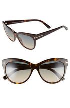 Tom Ford Lily TF430 52P Dark Havana/Green Lens Cat Eye Women&#39;s Sunglasses - £159.56 GBP