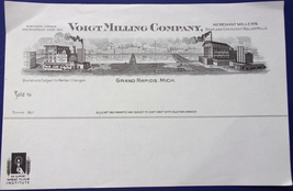 Vintage Voight Milling Company Grand Rapids MI Blank Receipt - £7.17 GBP
