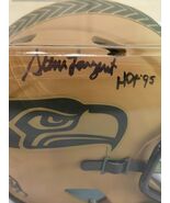 Salute To Service Steve Largent Signed Seattle Seahawks  Riddell Mini He... - $168.29