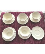 White Franciscan Coronado Satin Swirl Pottery Cups and Saucers - £15.65 GBP