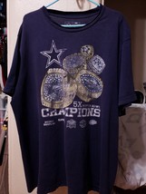 NFL Dallas Cowboys Rare Men’s Navy 5x Super Bowl Champions Vintage T Shirt XL - £78.63 GBP