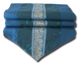 TIL041 blue Elephant Flowers runner tablecloth tablerunner silk 150x30cm 59x12&quot; - £14.34 GBP
