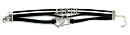 Leather Multi Charm Bracelet for Aunt Auntie Bracelet Cuff Style Black &amp; White - £5.40 GBP