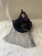 Purple Halloween Witches Hat with Black Bow - e000 - $36.48 MXN