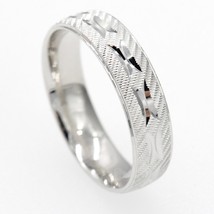 925 Sterling Silver Couple Ring for Lovers Geometric Rough Surface Elegant Weddi - £22.80 GBP