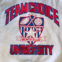 Monticello team choice University Men Sz L White Neon Pink Blue 99’s Vtg... - £11.51 GBP