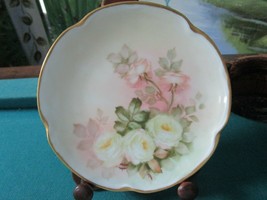 Antique Pair Of Limoges Floral Dishes Roses Daisies - £51.43 GBP