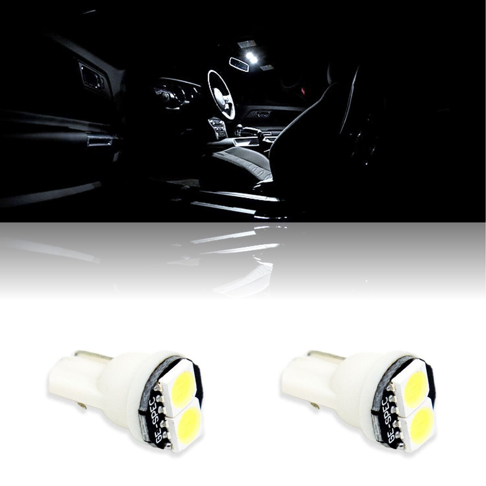 Cool White 6K 168 920 194 2825 T10 2-SMD LED Bulbs Parking License Light... - $3.95