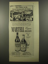 1954 Martell Cognac Ad - First Choice in the great restaurants of France - £14.44 GBP