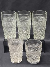 Anchor Hocking Wexford Diamond Waffle Beverage Glass - Mixed Sizes - Set Of 5 - £14.40 GBP