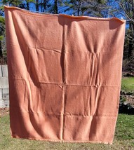 Vintage Wool Chatham Blanket Peach Color Size 73&quot;x64&quot; a - £29.25 GBP