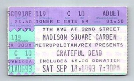 Grateful Dead Konzert Ticket Stumpf September 18 1993 Madison Square Garten Nyc - $49.28