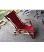 1920s original Antique Folding canvas varnished  Teak deck Chair comfort... - €204,43 EUR