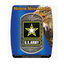 Army USA Large Dogtag Dog Tag Honor Medallion 6.2 inches Metal Enamel - $20.95