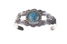 Fred Harvey Era Mexican Sterling Native American style cuff bracelet - $54.45