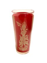 Vintage 1950’s Asian Goddess Red Glasses Highball Tumblers Culver Thai 6... - $10.22