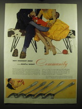 1954 Oneida Community Silverware Ad - art by Jon Whitcomb - Any moment now  - £14.81 GBP