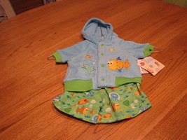 Baby essentials fish terry hoodie snap shirt jacket swim trunks shorts 6... - $10.29