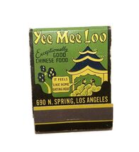 Yee Mee Loo Kwan Yin Temple Los Angeles CA Chinese Food Matchbook FEATUR... - $19.75