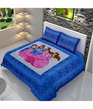 Traditional Jaipur Cotton Disney Princess Printed Bedsheet, Kids Girls Room Bedc - £28.05 GBP