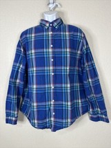 Merona Men Size XL Blue Check Plaid Button Up Shirt Long Sleeve Pocket - £5.46 GBP