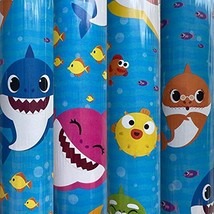 1 Roll Blue Baby Shark Birthday Wrapping Paper 22.5 Sq ft - £19.77 GBP