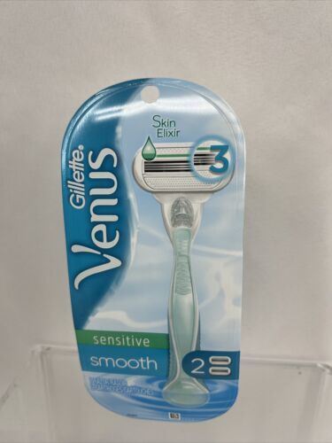 Gillette VENUS Sensitive Smooth 3 Blade Elixir Razor + 2 Cartridges COMB... - $5.29