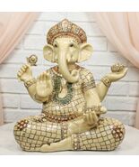 11&quot;H Hindu God Nritya Vinayaka Ganesha Holding Modaka Conch And Lotus St... - $1,091.67 MXN
