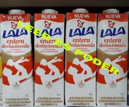4X Lala Leche Entera Deslactosada / Lactose Free Whole Milk - 4 De 1 Litro c/u - £27.36 GBP