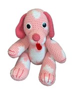 crochet stuffed animal adjustable dog pink and white - $44.99