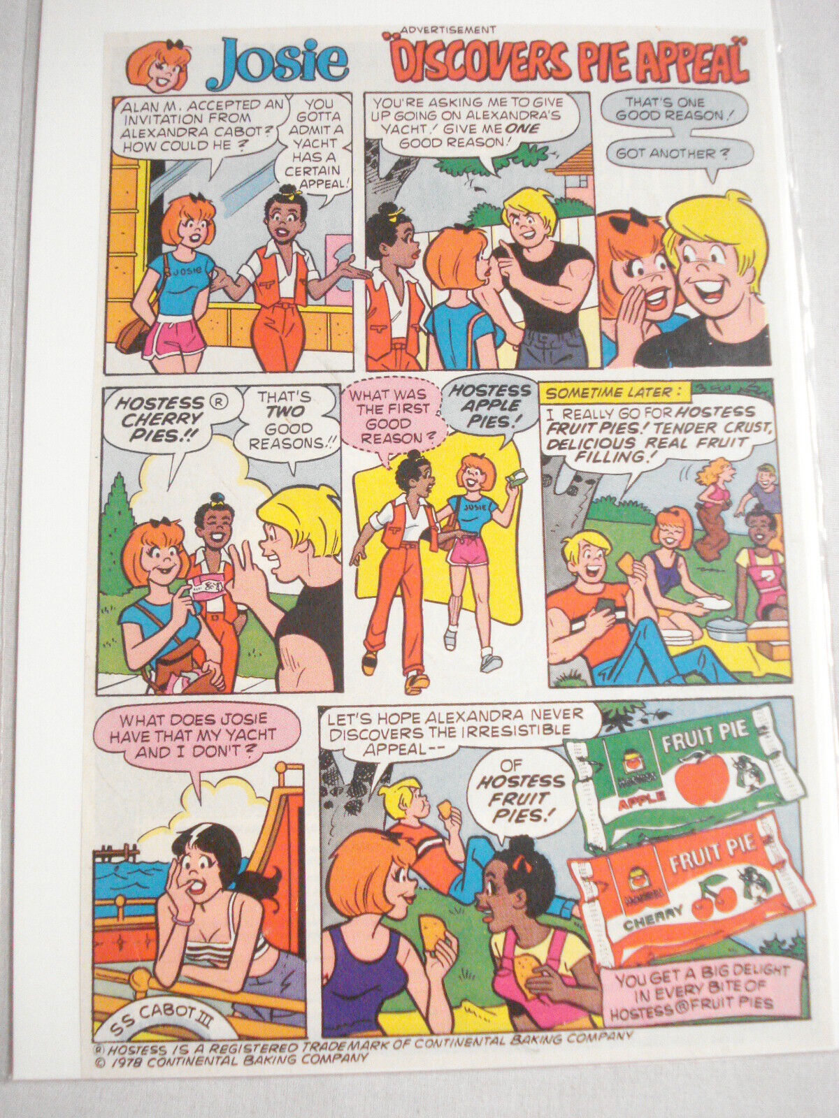 1978 Hostess Fruit Pies Ad Josie from Archie Comics Discovers Pie ...