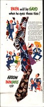1946 ARROW NECKTIES Go For The Raise art print ad  papa f1 - £19.20 GBP