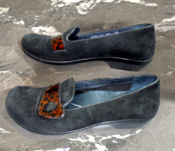 Dansko Womens 37 US 6.5 Slip On Flats Black Leather Suede Shoes Low Heel Dressy - £14.15 GBP