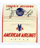 American Airlines Ticket Jacket in Spanish  1950&#39;s Route Map  - £27.26 GBP