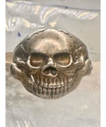 Skull ring biker band jaw moves a little size 13.50 figurative sterling ... - $2,338.79 MXN