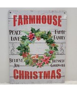 FARMHOUSE CHRISTMAS Printed Wall Sign PEACE LOVE FAITH FAMILY JOY BLESSE... - $16.08
