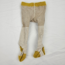 Baby Girl Clothes Mini Boden Tights 0-3-6 Mustard Yellow Flower Butt Stripe - $16.25 CAD