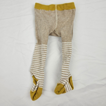 Baby Girl Clothes Mini Boden Tights 0-3-6 Mustard Yellow Flower Butt Stripe - £9.27 GBP