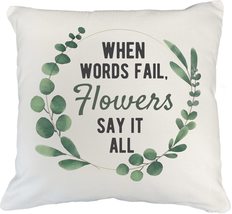 Make Your Mark Design Flowers Say It All White Pillow Cover &amp; Novelty Merchandis - £19.54 GBP+